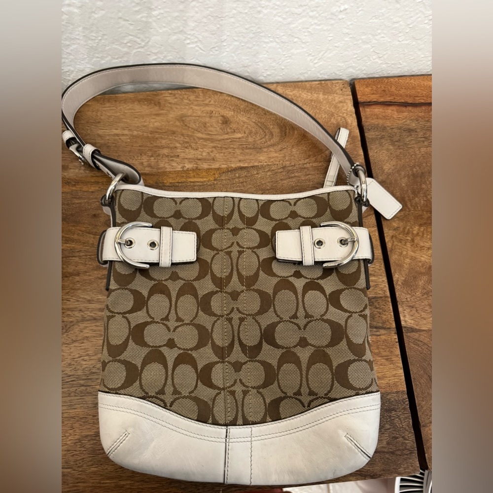 Coach Tan and Cream Mini Bag